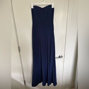 Jenny Yoo Navy Strapless Maxi Dress